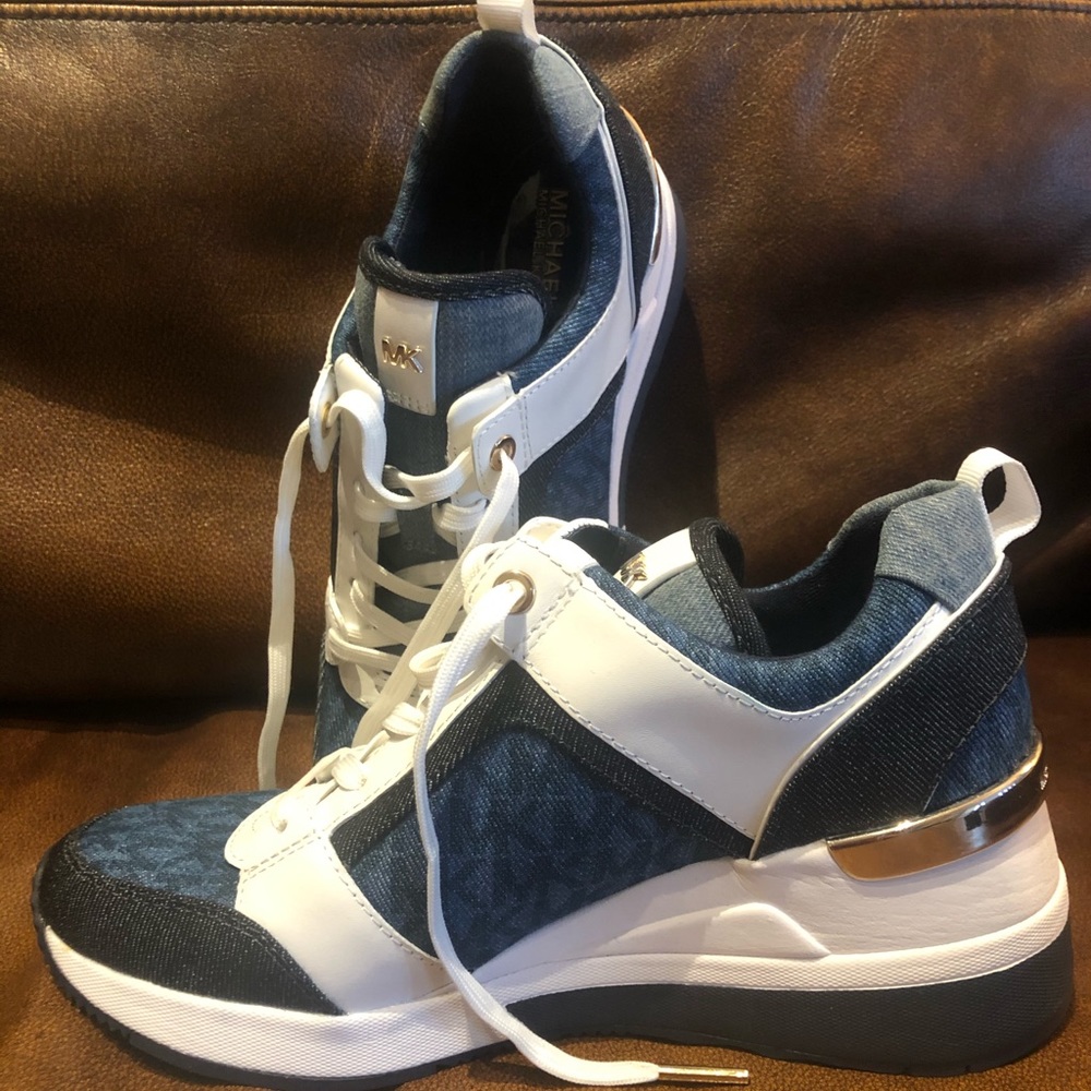 MICHAEL Michael Kors Denim High-Top Heel Sneaker